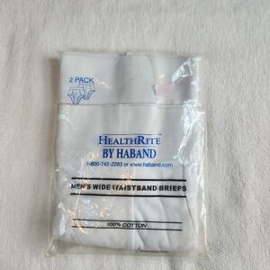 HEALTHRITE BY HABAND Underwear Mens Large Wide Waistband Briefs 2 Pack NEW